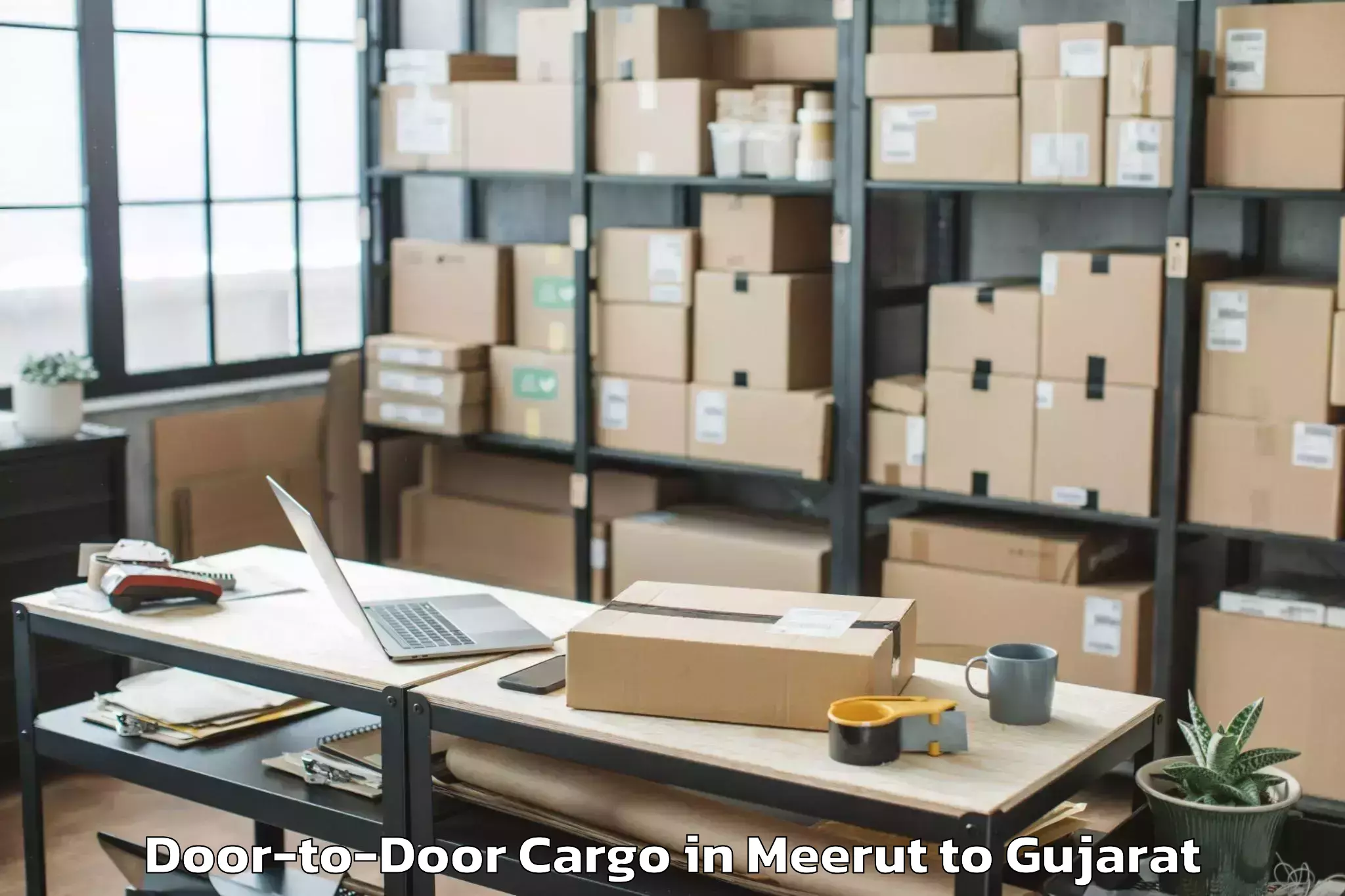 Top Meerut to Dhrangadhra Door To Door Cargo Available